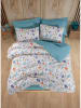 Elizabed Beddengoedset "Floral" wit/paars/oranje