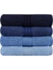 Elizabed 4-delige set: badhanddoeken zwart/blauw