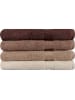 Elizabed 4-delige set: handdoeken crème/beige/bruin