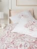 Elizabed Renforcé beddengoedset "Serava" wit/lichtroze