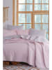 Elizabed 3-delige bedspreiset "Solid" lichtroze/lichtgrijs