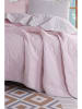 Elizabed 3-delige bedspreiset "Solid" lichtroze/lichtgrijs