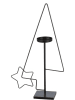 GILDE Kaarshouder "Star in Tree" zwart - (B)33 x (H)57 x (D)10 cm