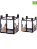 GILDE 2-delige set: adventskaarshouders zwart - (L)22 x (B)22 x (H)25 cm