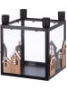 GILDE 2-delige set: adventskaarshouders zwart - (L)22 x (B)22 x (H)25 cm