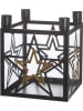 GILDE 2-delige set: adventskaarshouders "Modern Star" zwart - (L)22 x (B)22 x (H)25 cm