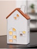 GILDE Theelichthouder "Casa" wit - (B)10,5 x (H)18 x (D)6 cm