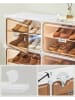SONGMICS Schuhschrank in Weiß/ Hellbraun - (B)95 x (H)125,5 x (T)32 cm