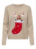 ONLY Sweter w kolorze beżowo-czerwonym
