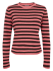 NÜMPH Pullover "Nustripy" in Pink/ Schwarz