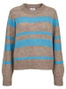 NÜMPH Pullover "Nuriette" in Hellbraun/ Blau