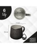 Moritz & Moritz 6er-Set: Tassen "Solid Uni" in Grau - 400 ml