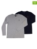The Time of Bocha 2er-Set: Longsleeves in Dunkelblau/ Grau