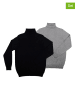 The Time of Bocha 2er-Set: Rollkragenpullover in Grau/ Schwarz