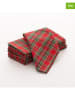 GAMUSI 6er-Set: Servietten ''Check'' in Rot/ Grün - (L)45 x (B)45 cm