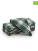 GAMUSI 6er-Set: Servietten ''Check'' in Weiß/ Grün - (L)45 x (B)45 cm