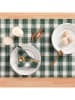 GAMUSI 6-delige set: servetten "Check" wit/groen - (L)45 x (B)45 cm
