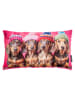 Magma Heimtex Poduszka "Crazy Dachshund" w kolorze różowym - 30 x 50 cm