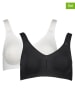 PETITE FLEUR 2er-Set: Soft-BHs in Weiß/ Schwarz