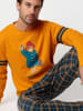 Paddington Pyjama "Peanuts" oranje/donkerblauw