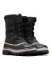 Sorel Leder-Winterboots "Caribou" in Schwarz