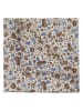 PROFUOMO Seiden-Tuch in Creme/ Braun/ Blau - (L)28 x (B)28 cm