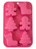 Fackelmann Silikon-Minikuchenform "X-MAS" in Pink - (L)26 x (B)17 cm