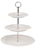 Clayre & Eef Etagere in Weiß/ Silber - (H)31 x Ø 26 cm