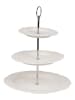Clayre & Eef Etagere in Weiß/ Silber - (H)31 x Ø 26 cm