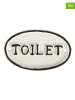 Clayre & Eef 2-delige set: tekstbordjes "Toilet" wit/zwart - (B)10 x (H)6 cm