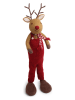 Gry & Sif Decofiguur "Rudolf" lichtbruin/rood - (B)16 x (H)56 x (D)15 cm