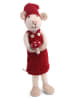 Gry & Sif Figurka dekoracyjna "Mouse" w kolorze biało-czerwonym - 6 x 27 x 6 cm