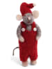 Gry & Sif Decofiguur "Mouse" grijs/rood - (B)4 x (H)14 x (D)3 cm