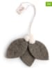 Gry & Sif 2-delige set: decohangers "Leaves" grijs/wit - (L)6 x (B)7 cm