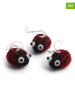 Gry & Sif 3-delige set: decohangers "Ladybugs" rood - (L)2 x (B)3 cm