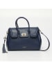 Victor & Hugo Paris Leder-Henkeltasche "Bagatelle" in Dunkelblau - (B)31 x (H)23 x (T)9 cm