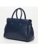 Victor & Hugo Paris Leder-Henkeltasche "Bagatelle" in Dunkelblau - (B)31 x (H)23 x (T)9 cm