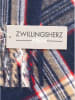 Zwillingsherz Sjaal donkerblauw/rood/beige