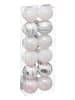 WellHome Kerstballen wit/zilverkleurig - 12 stuks - Ø 4 cm