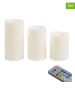 WellHome 3-delige set: ledkaarsen wit