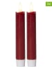 STAR Trading 2er-Set: LED-Kerzen "Flamme" in Rot - (H)15 cm