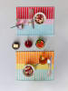 Remember 2-delige set: placemats "Vivi" rood/lichtroze/mintgroen - (L)43,5 x (B)32 cm