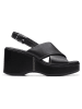 Clarks Leder-Keilsandaletten "Manon Wish" in Schwarz
