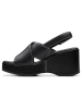 Clarks Leder-Keilsandaletten "Manon Wish" in Schwarz