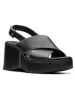 Clarks Leder-Keilsandaletten "Manon Wish" in Schwarz