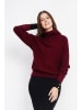ASSUILI Sweter w kolorze bordowym