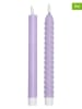 Design Letters 2er-Set: LED-Kerzen in Lila - (H)24 cm