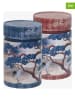 Eigenart 2-delige set: theecontainers "Crane" rood/blauw - 125 g