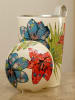 Eigenart Kubek "Rustic Flower" w kolorze kremowym ze wzorem do herbaty - 350 ml