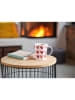 Eigenart Theekop "Hearts" wit/rood - 500 ml